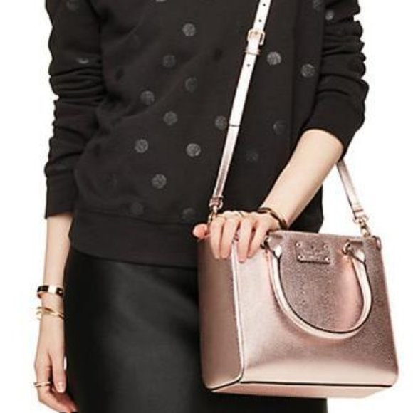 Kate Spade New York SMALL WELLESLEY QUINN BOARSKIN LEATHER SATCHEL